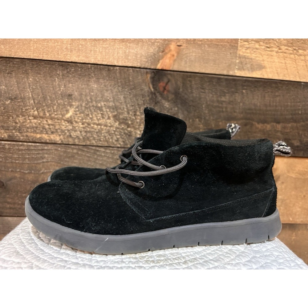 UGG 1098455K Black Suede Ankle Lace Up Boots Boy Girl Unisex Size 6